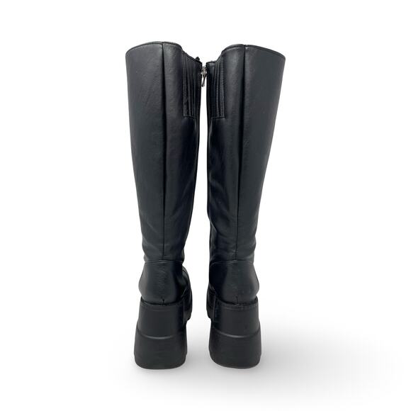 Women’s Platform Knee-High Boots Size 5 | 4.5” Chunky Heel | Vegan Leather - Picture 5 of 10